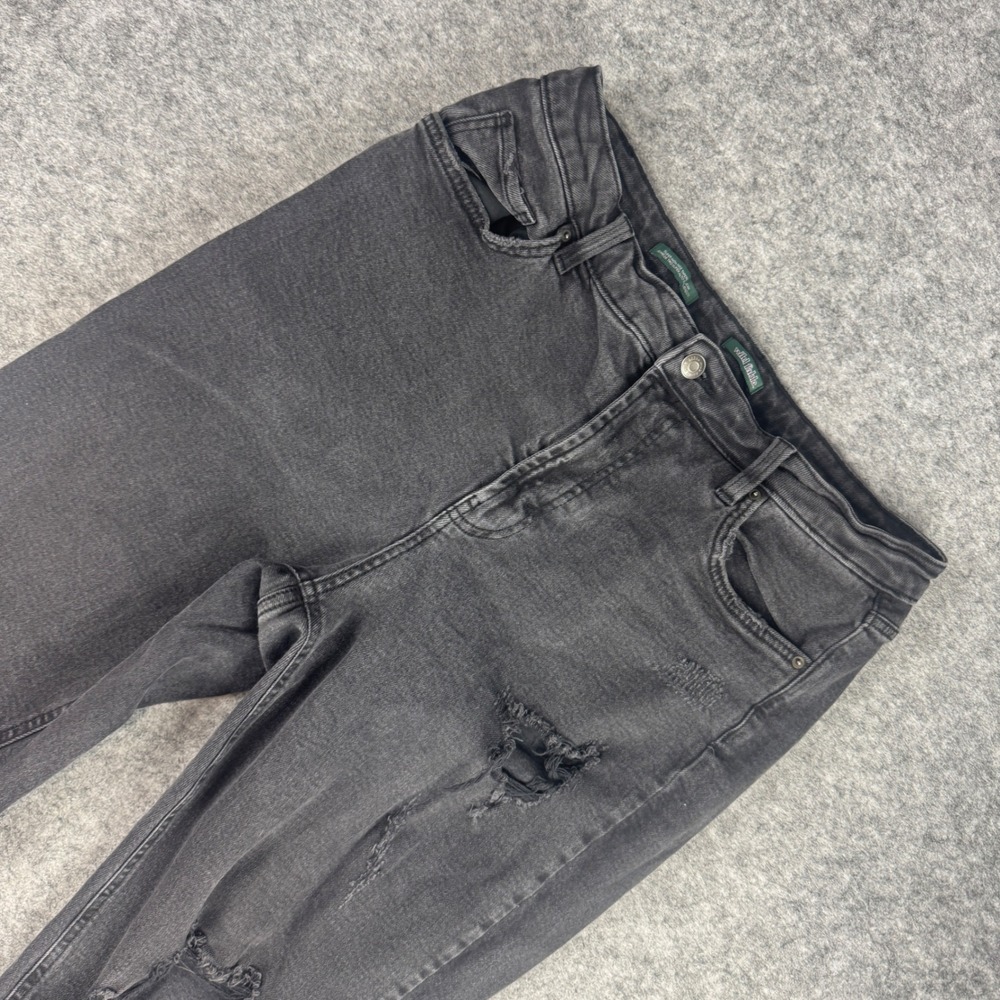 Wild Fable Super High Rise Tapered Jean Black Denim Size 12 Distressed